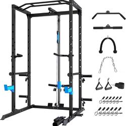 Power Cage + Squat Rack With Lat Pull Down/Dip Bars/Pull Ups
