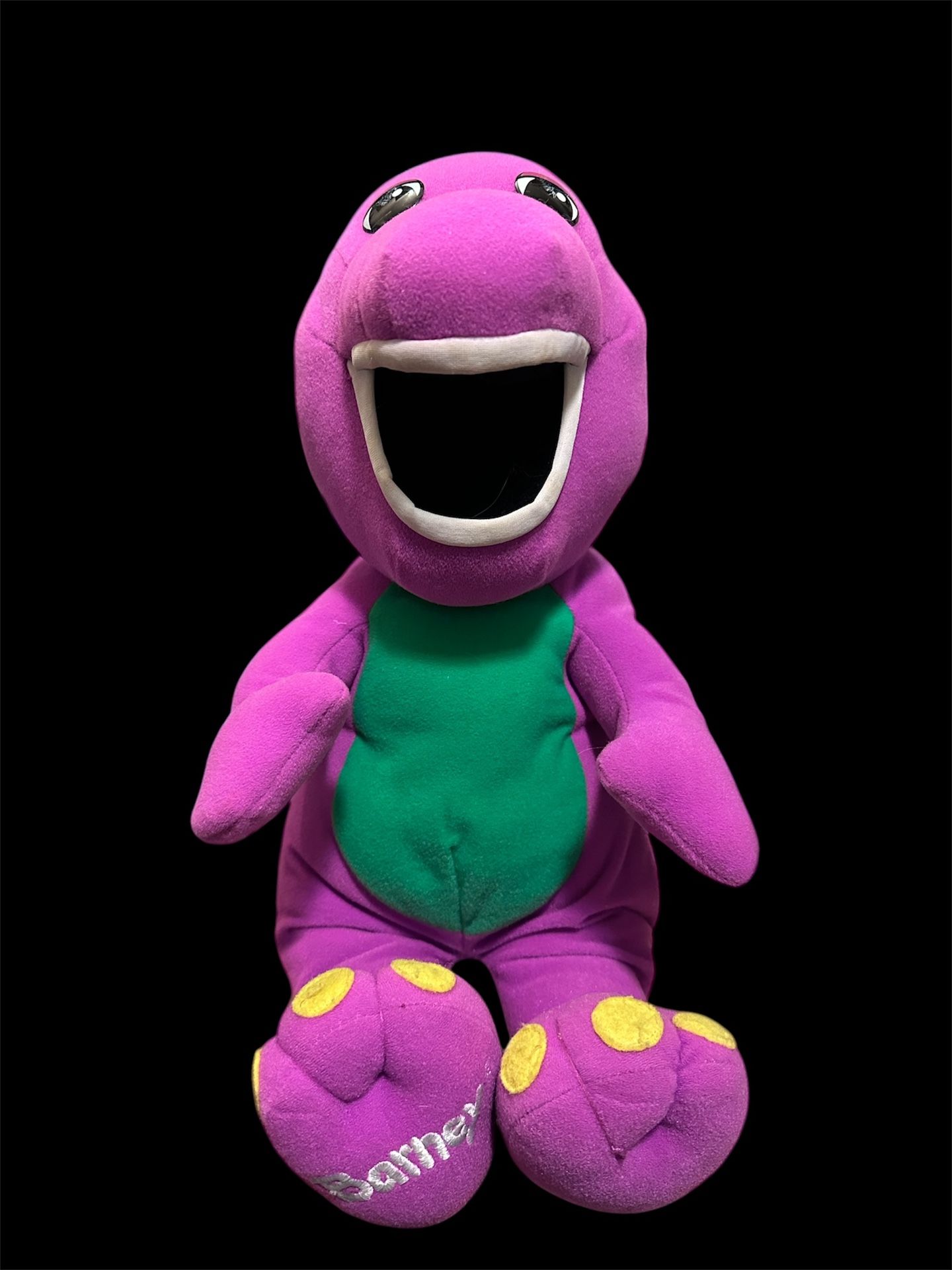 Vintage Talking Barney Plush 15” Purple Dinosaur Works Tested 90s Toy