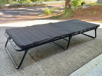 Coleman big & tall camping cot with mattress pad, folding steel frame