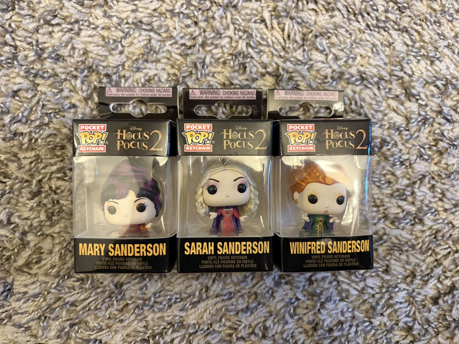 Funko Pocket Pop Keychain Hocus Pocus 2 Complete Set of 3 Sanderson Sisters Vinyl Figures