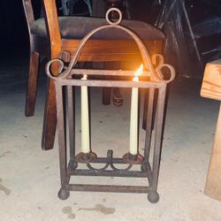 Wrought Iron Candle Lantern Holder