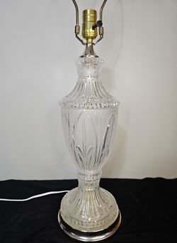 Mid 20th Century European Crystal Clear Industries Table Lamp