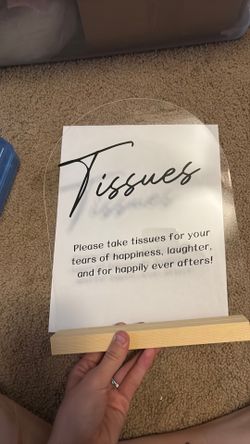 Tissues plus sign for wedding