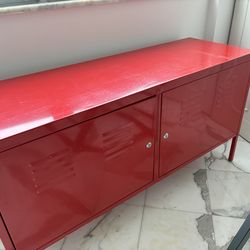 IKEA cabinet metal with keys.