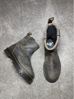 Dr. Martens Anistone Lo Leather Biker Boots Burnished Brown Mens Size 8 Womens 9