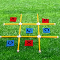(940015) OTTARO Giant Tic Tac Toe Game Outdoor Indoor for Family, Outdoor Bean Bag Toss Game for Adults and Kids(3ft x 3ft)