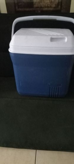 Blue Plastic Cooler with Carry Handle