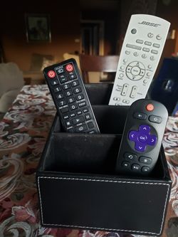 Black Leather TV Remote Holder