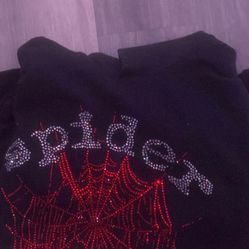 Rhinestone Spider Hoodie (L)