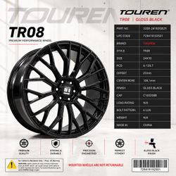 NEW 24” Gloss Black Touren Wheels