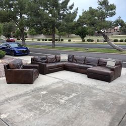 Real Leather Sectional Couch