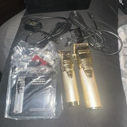 BaByliss PRO Gold Cordless Clipper & Trimmer Set T-Blade Square Blade
