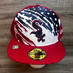 New Era Chicago White Sox Hat Mens 7 7/8 July 4th 59FIFTY On Field Fitted NEW