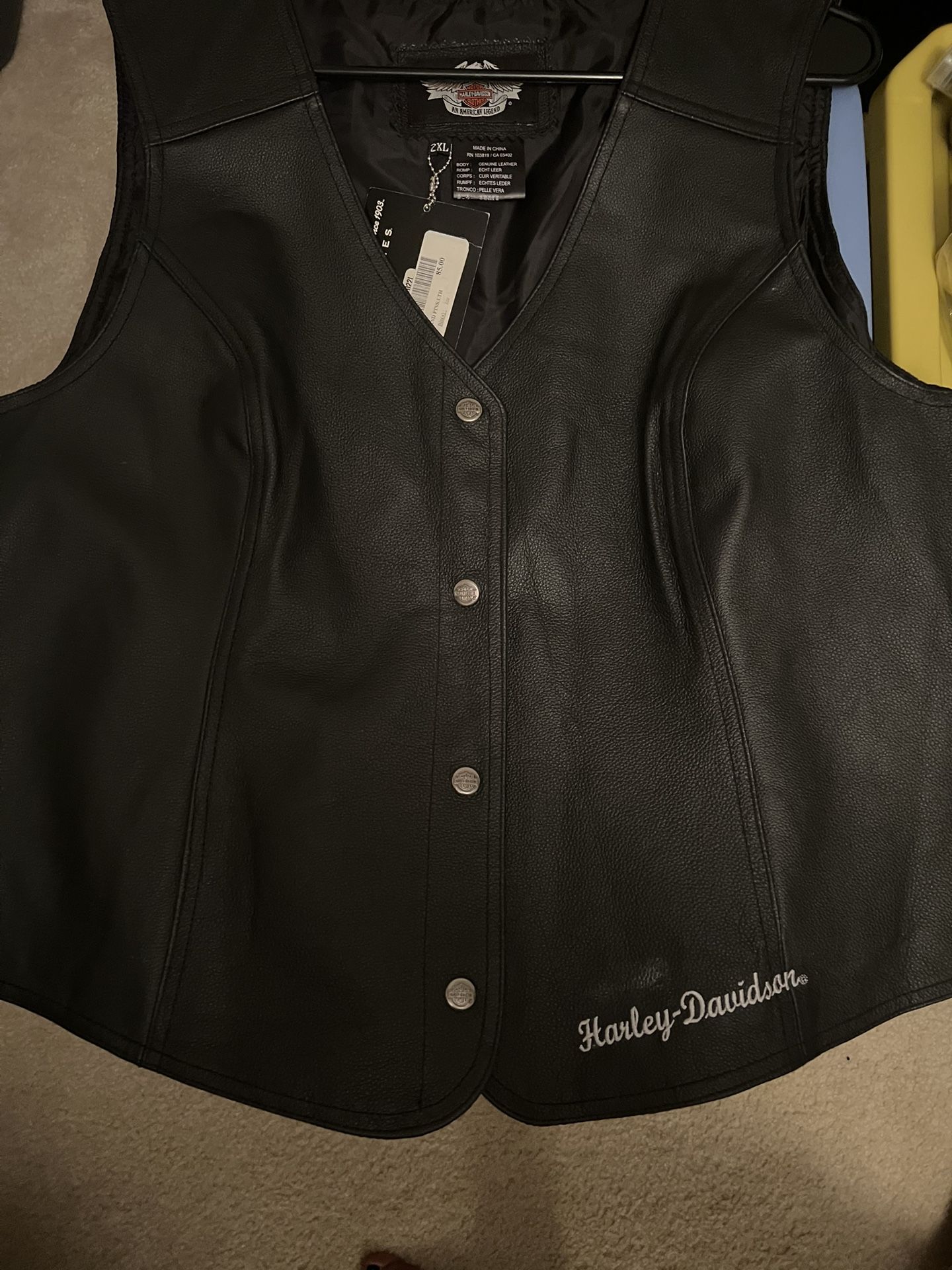 2 Women’s Leather Biker Vests And 1 Leather Jacket