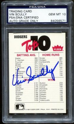 Vin Scully Autograph Dodgers 