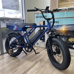 Jasion Blue Electric Bike Retro 31MPH ebike Finance It! $50 Down