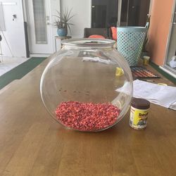 Large Fish Bowl With Food