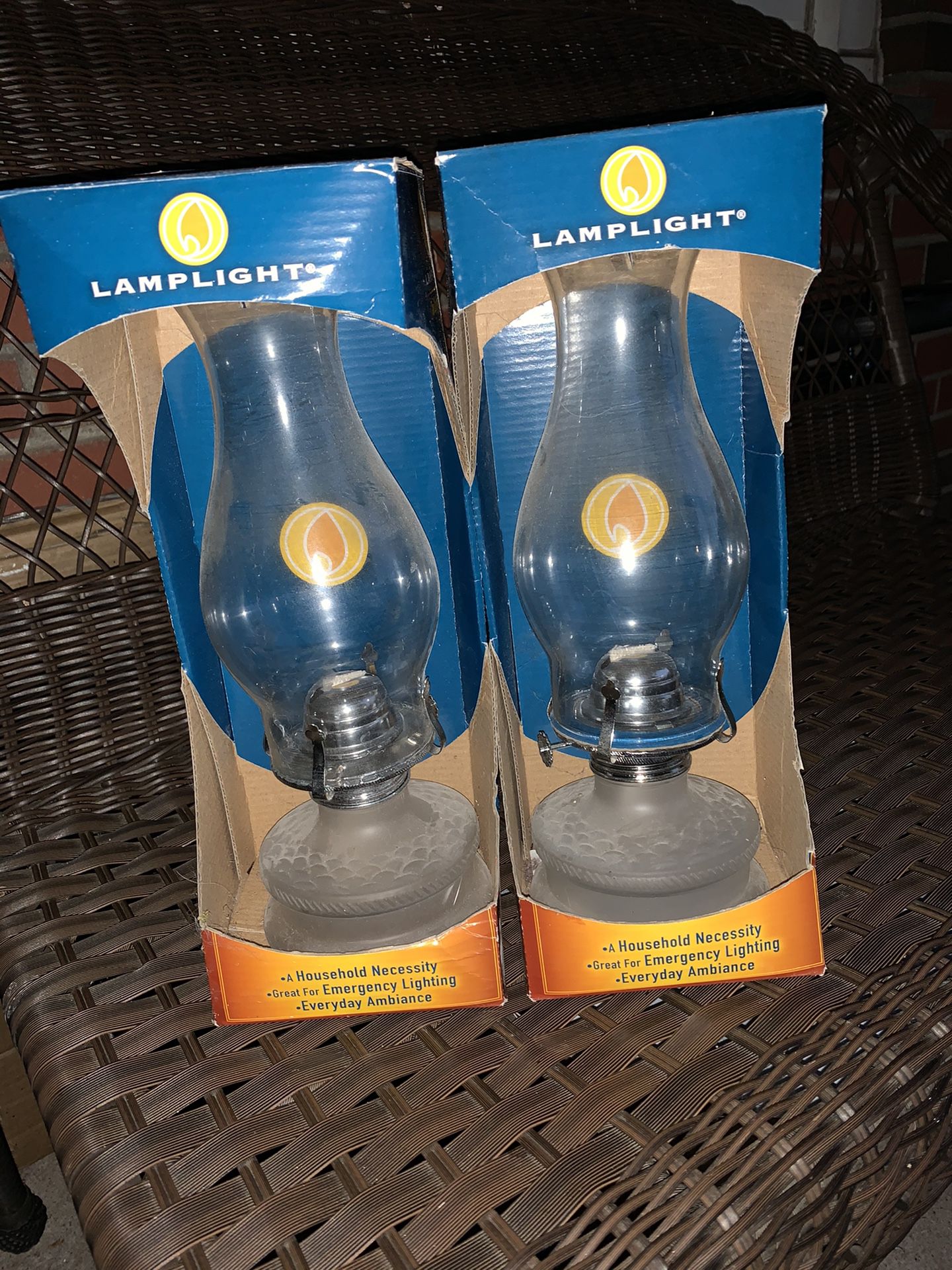 2 glass lanterns
