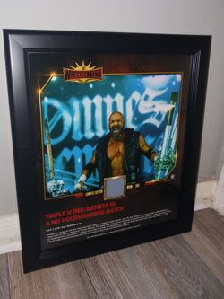 WWE Triple H vs Batista WrestleMania 35 Commemorative Plaque with ring mat
