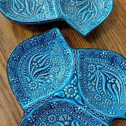 2 Turkish Divided Serving Dishes