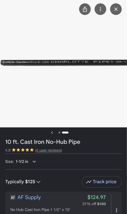 10ft Cast iron Pipe 2”