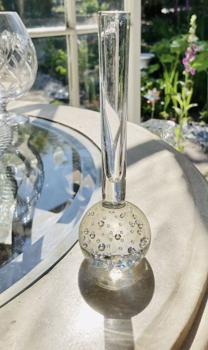 Bubble Glass Bud Vase Beautiful!