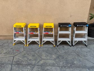 5 small new ladders 2 ft 3 yellow $60 each 2 black one $75 each