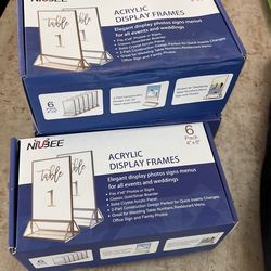 Acrylic Display Frames 6 Pack 4”x 6” Niubee