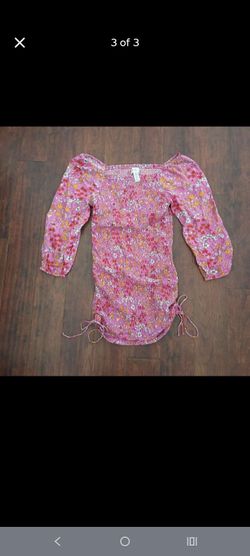 Pink Floral Smocked Mini Dress L