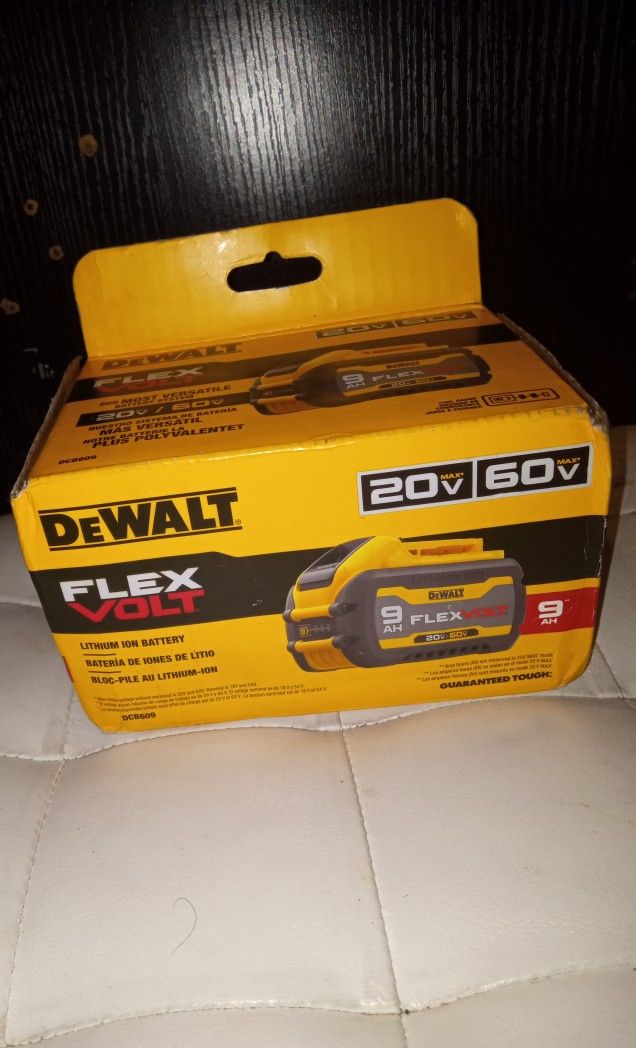 The Home Depot
https://offerup.com/redirect/?o=aHR0cHM6Ly93d3cuaG9tZWRlcG90LmNvbQ==
DEWALT FLEXVOLT 20V/60V MAX Lithium-Ion 9.0Ah Battery DCB609