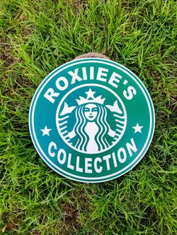 11.5" Wooden Starbucks Sign
