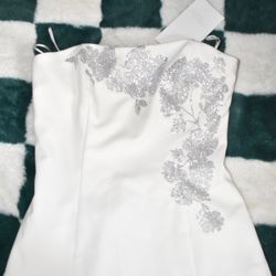 Zara Corset White Jeweled Brand New 
