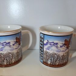 Vintage Estes Park Colorado Mugs Set Of 2