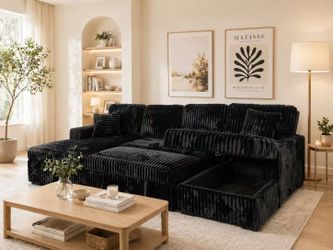 🔥Hot Deal🔥 Brand New Storage Chaise Sectional with pull out bed $1099, Payment available, Delivery available