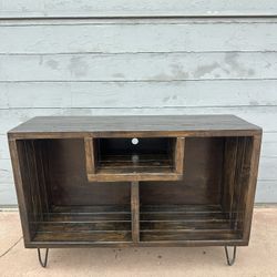 Solid Real Wood Furniture Piece, Turntable, And Receiver Stand/Record Storage