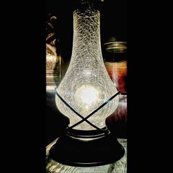 Vintage / Rustic - Style Crackle Glass Table Lamp / Accent Light - 12”