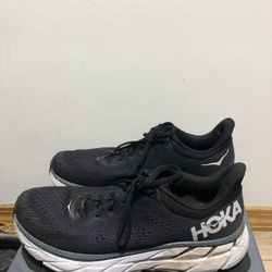 Hoka Clifton 7 Women’s Black and White Athletic Sneakers Size 11