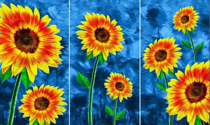 Colorful Sunflower Tapestry