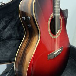 Teton STA180CEAB-AR Auditorium Acoustic Guitar - Ebony Back & Sides - Autumn Burst
