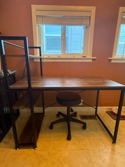 Industrial Desk with Built-In Shelves – Like New $60 OBO