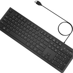 BRAND NEW IN BOX  Wired Keyboard [Quick USB] [Low Profile] [Anti-Wear], Slim Silent Computer Keyboard 12 Hotkeys Numeric Pad 5FT Cable for PC Laptop