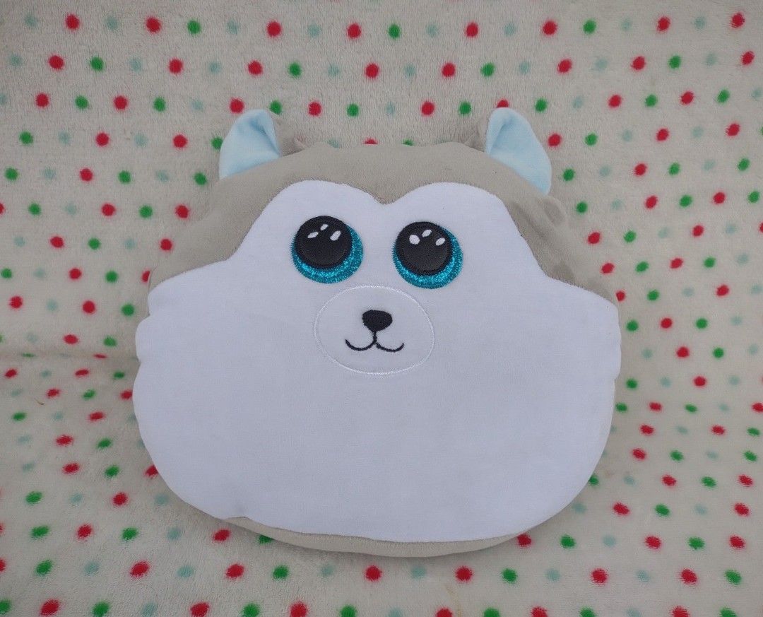 TY Squish-A-Boo Slush Husky Dog 10 Inch Plush