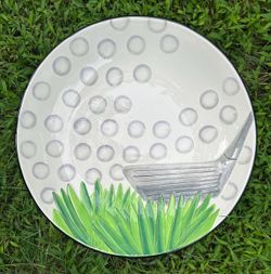 Clay Art Golf-Themed Ceramic Decorative Plate