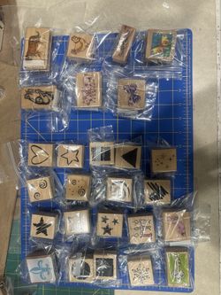 New Wood Mounted Rubber Stamps - $8 Each