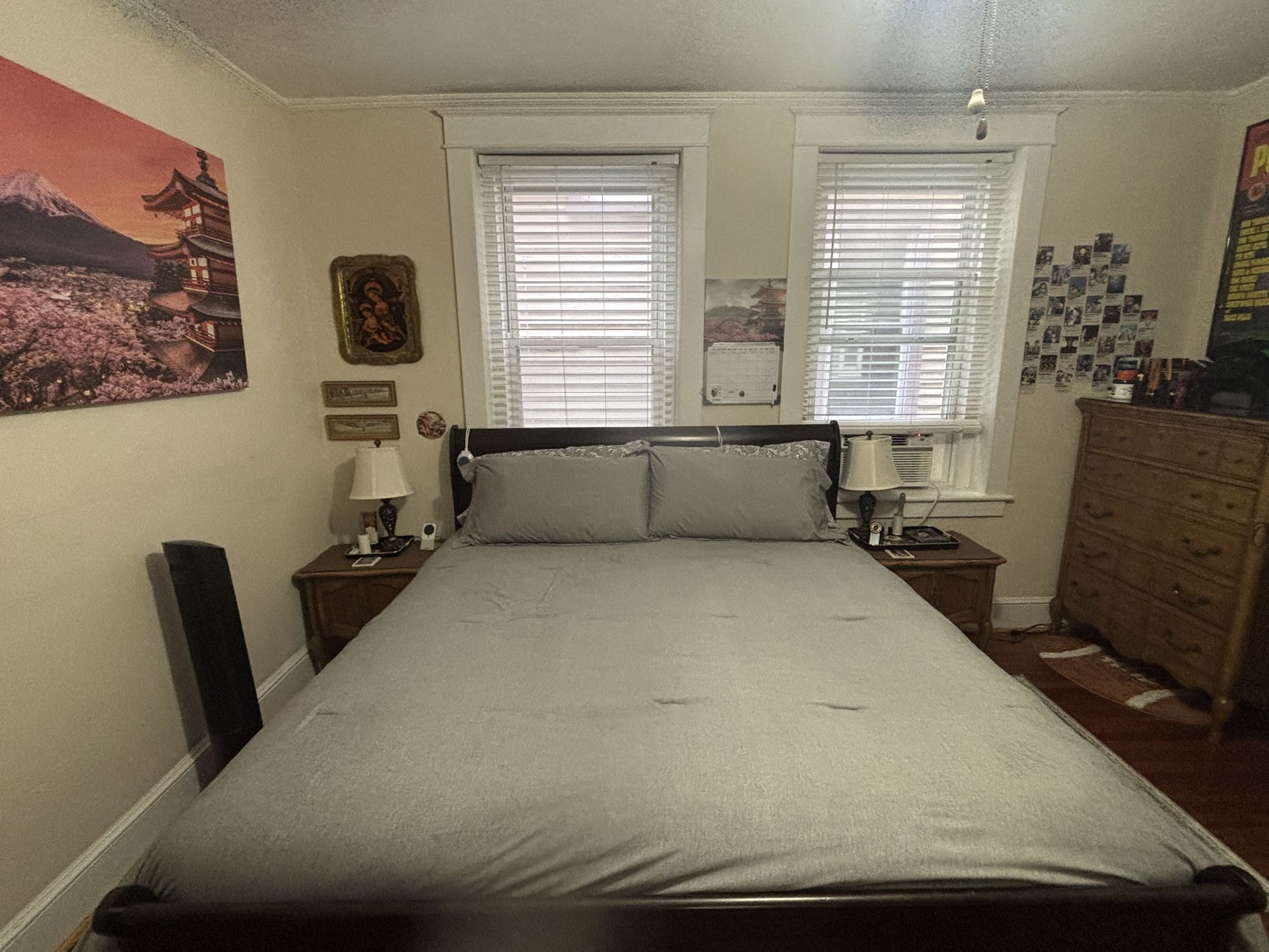 King Mattress, Frame, Boxspring, And Linens (2 Years Used)