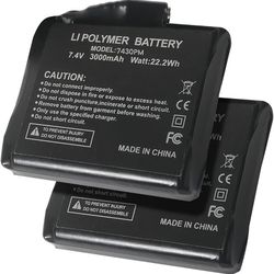7.4V 3000mAh Rechargeable Lithium Polymer Batteries for Heated Gloves, Support 3.5mm DC Jack, 2pcs Rechargeable Batteries for Heated Gloves Socks Hats