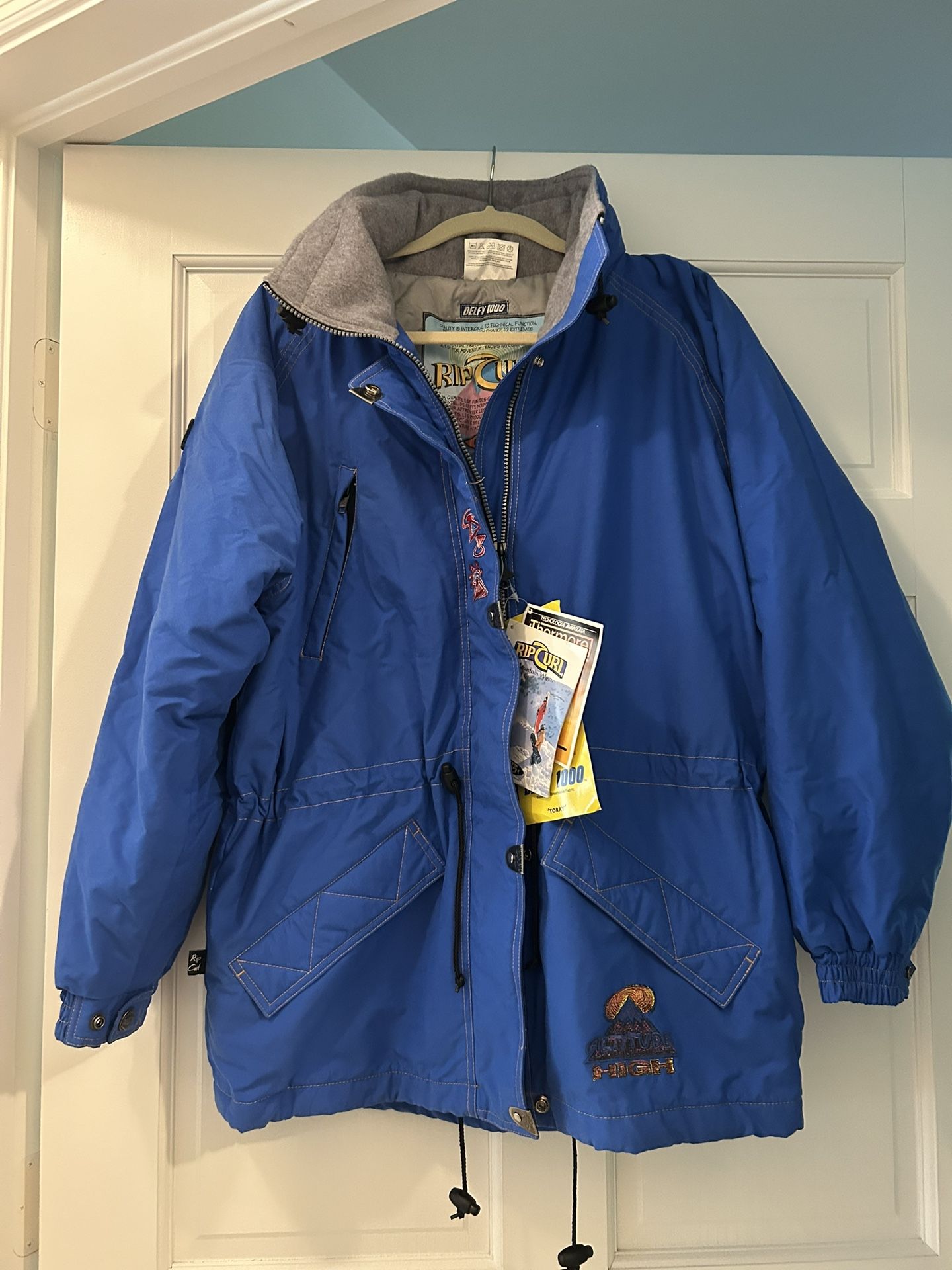 Rip Curl, blue retro coat jacket, size S