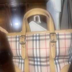 Pinstriped Tan Bag 