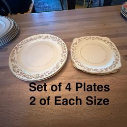 Vintage Duchess pattern by Paden City Pottery -Set of 4