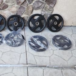 NEW Plates Set And Barbell